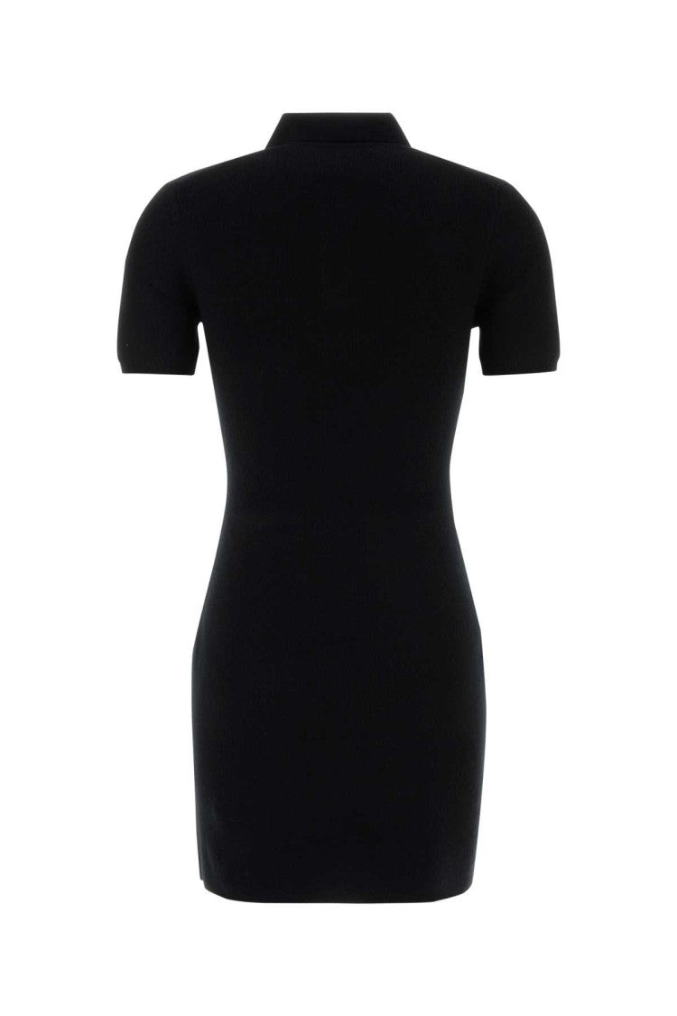 T By Alexander Wang Black Wool Blend Polo Dress