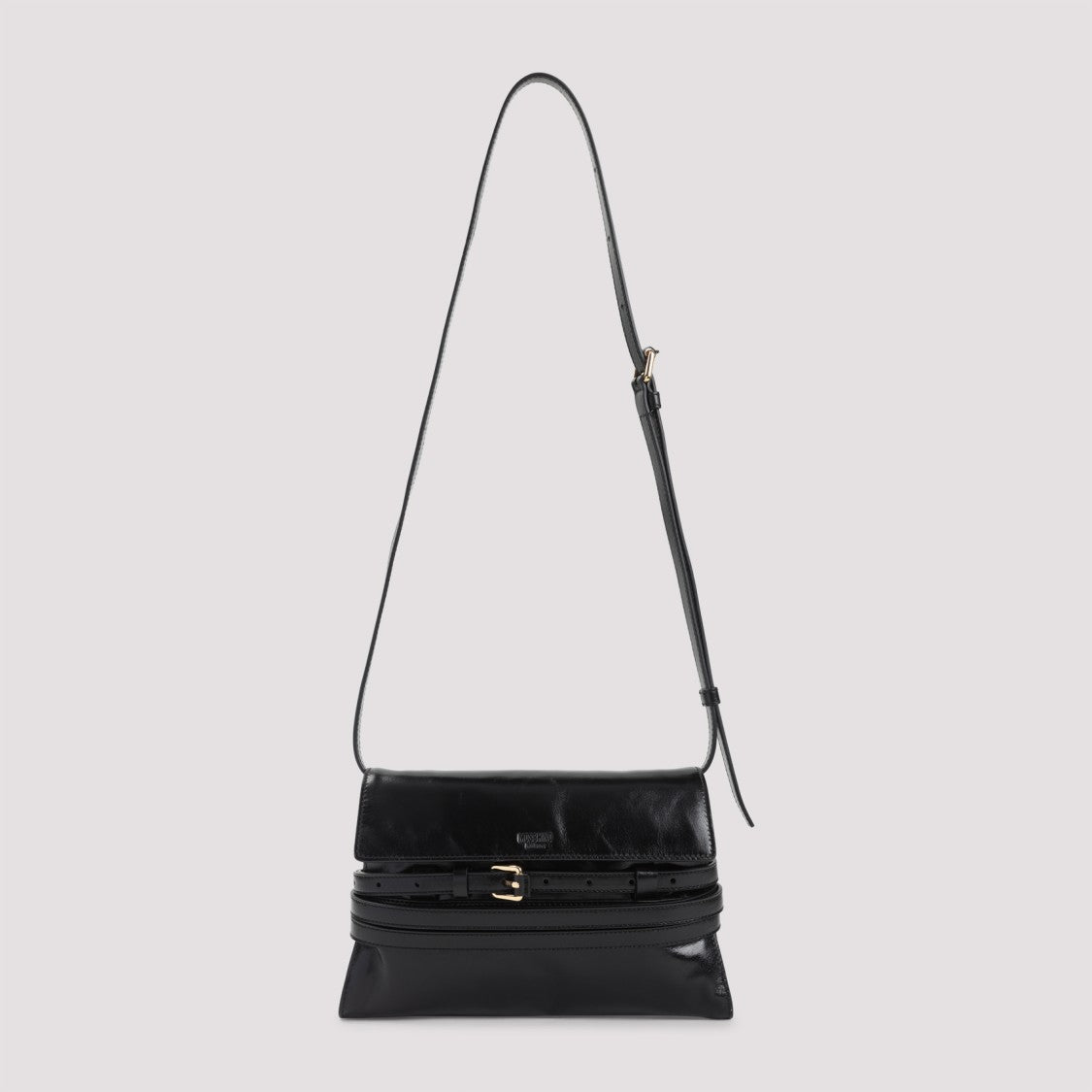 Moschino Black Leather Shoulder Bag
