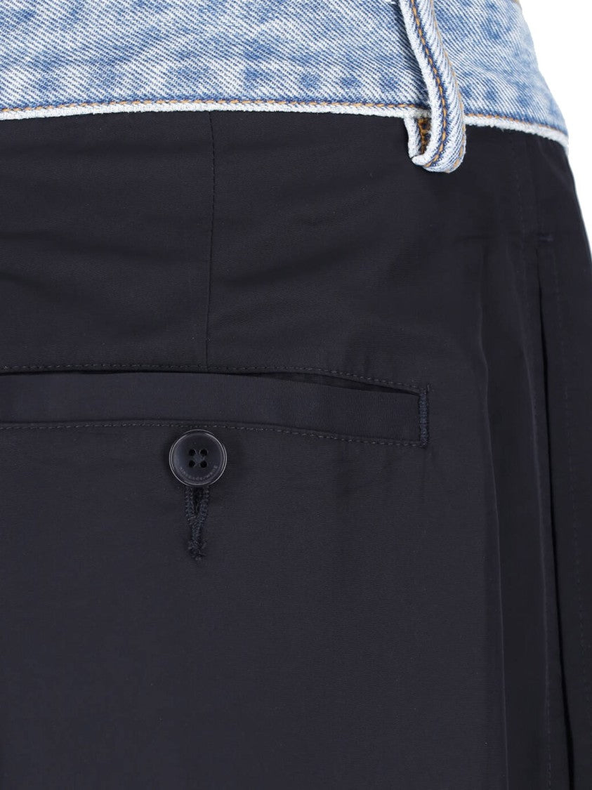 Alexander Wang Black Denim Waistband Straight Leg Trousers