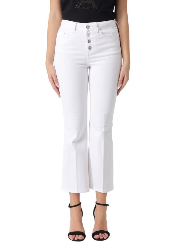 Liu Jo High-Waisted Bootcut Trousers With Jewel Buttons
