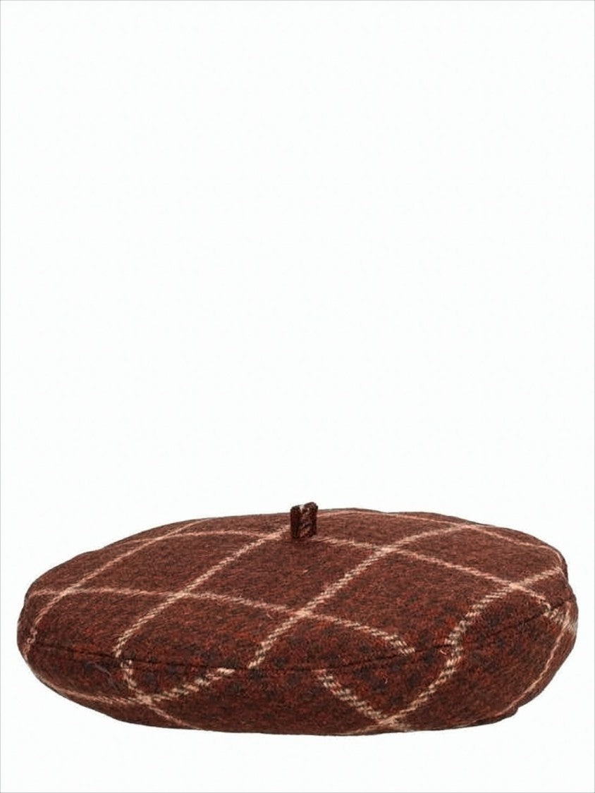 Vivienne Westwood Checkered Wool Beret With Distinctive Emblem