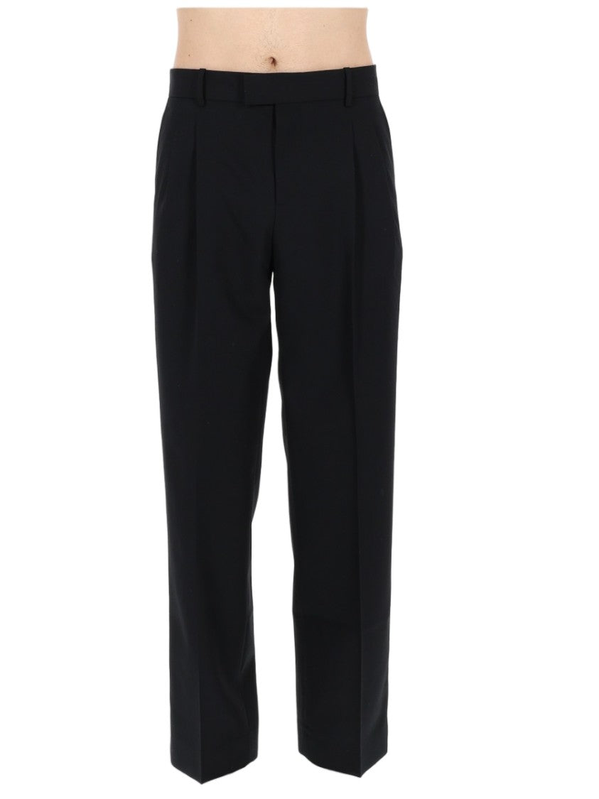 Drôle De Monsieur Straight-Leg Casual Trousers With Pressed Creases And Tailored Fit