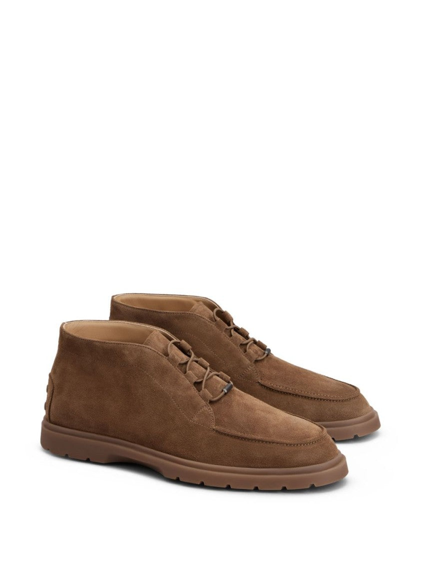 Tod's Moc Toe Lace-Up Suede Shoes