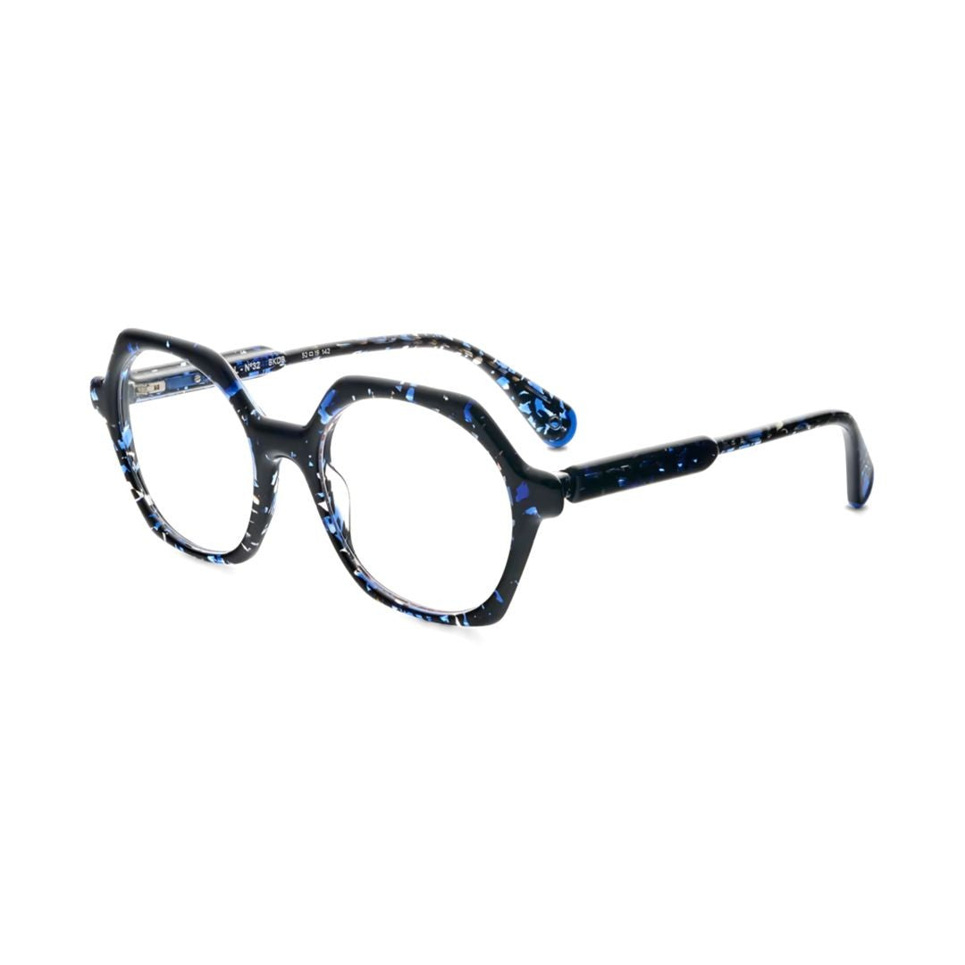 Etnia Barcelona Brutal No.32 Hexagonal Geometric Eyeglasses With Marbled Accents
