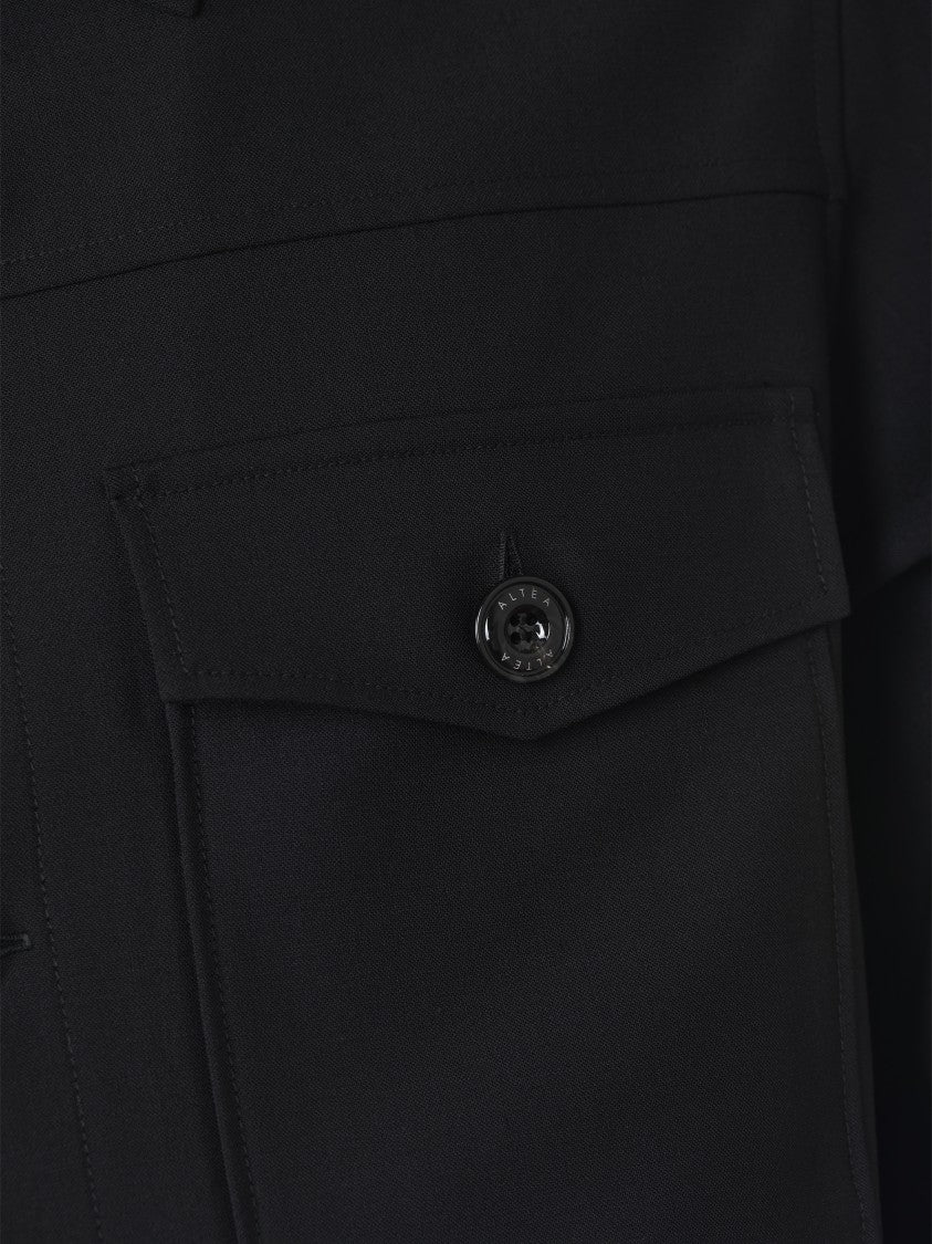 Altea Mitchell Technical Fabric Black Overshirt