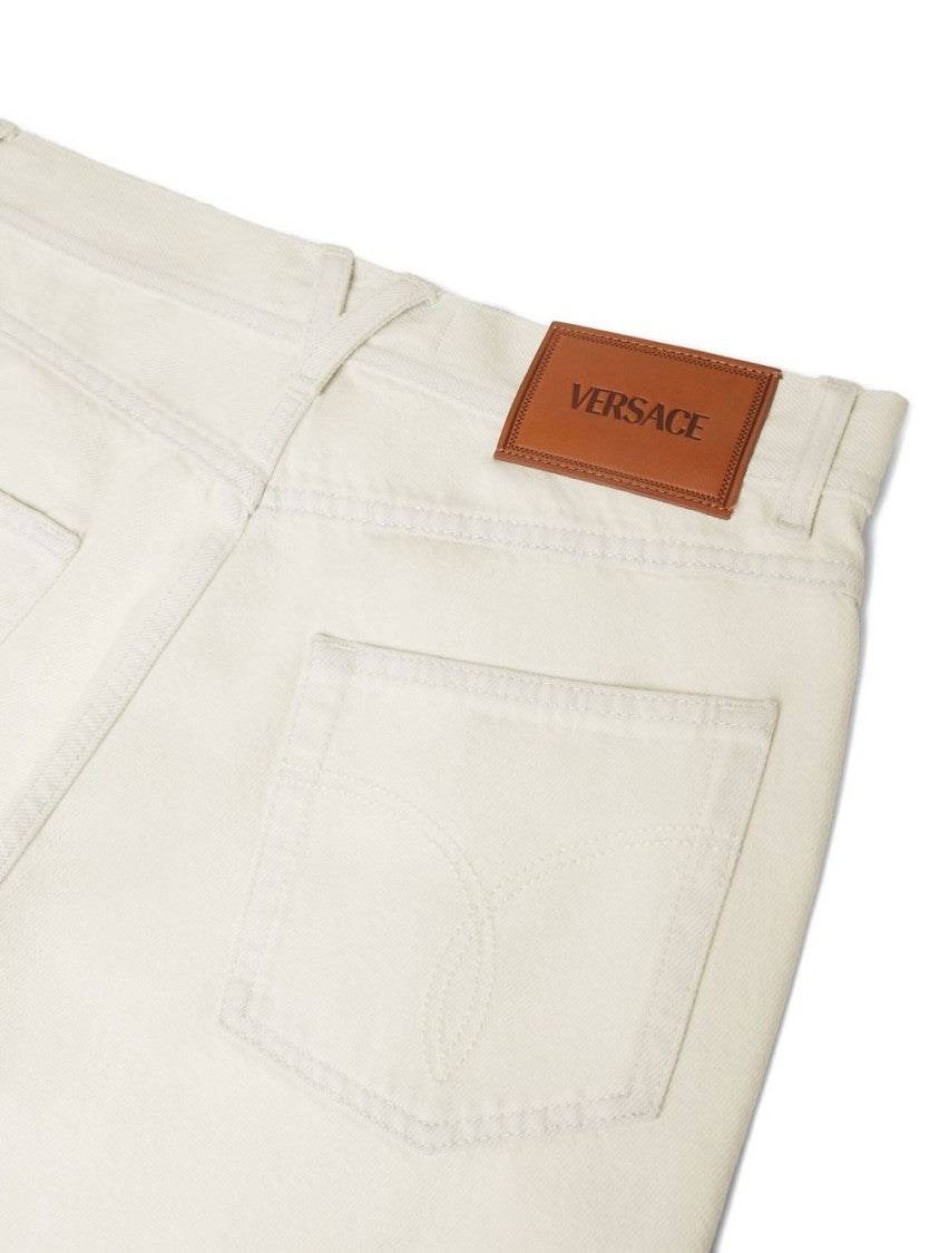 Versace Classic Straight-Leg Denim With Branded Leather Patch