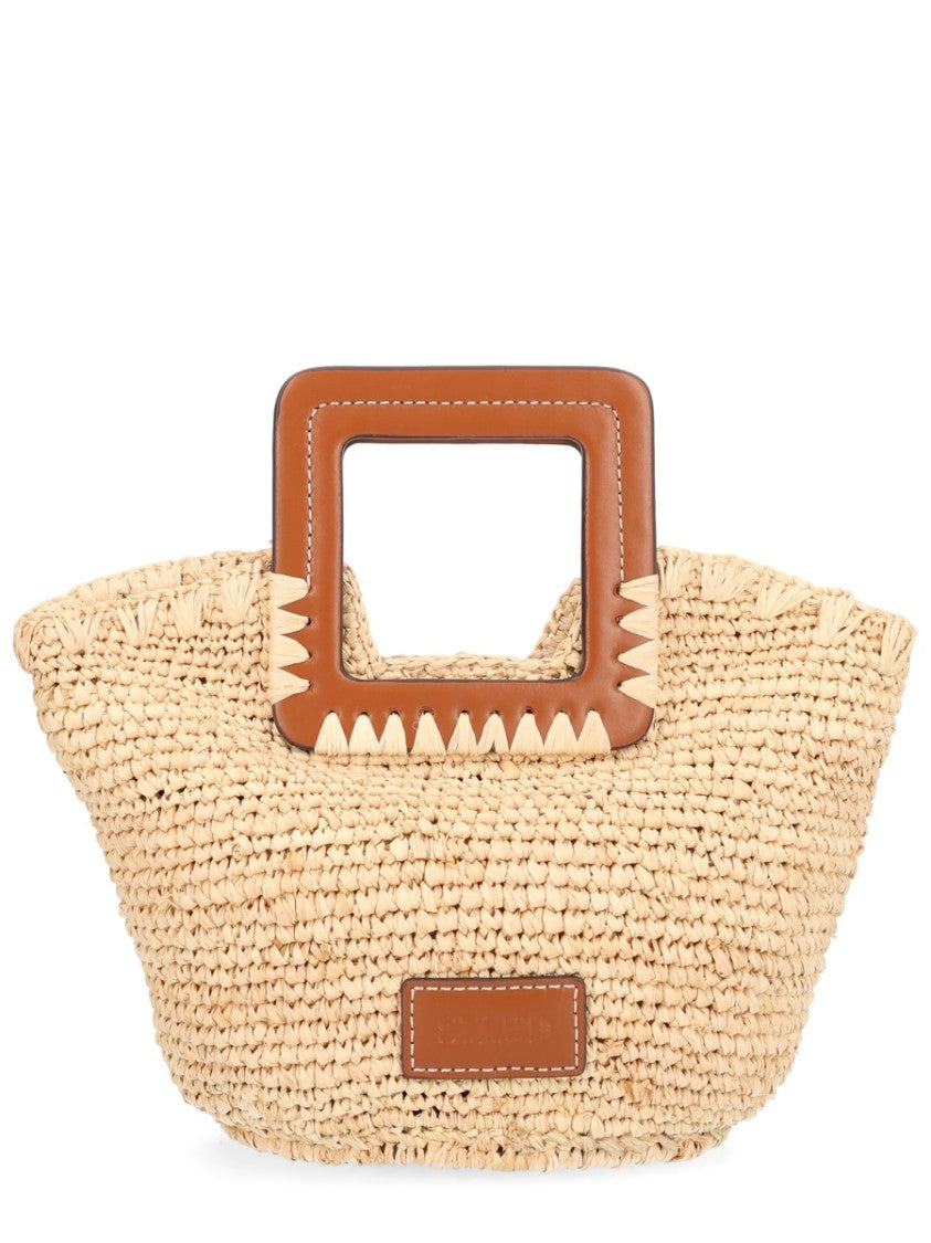 Staud Natural Shirley Mini Woven Tote Bag