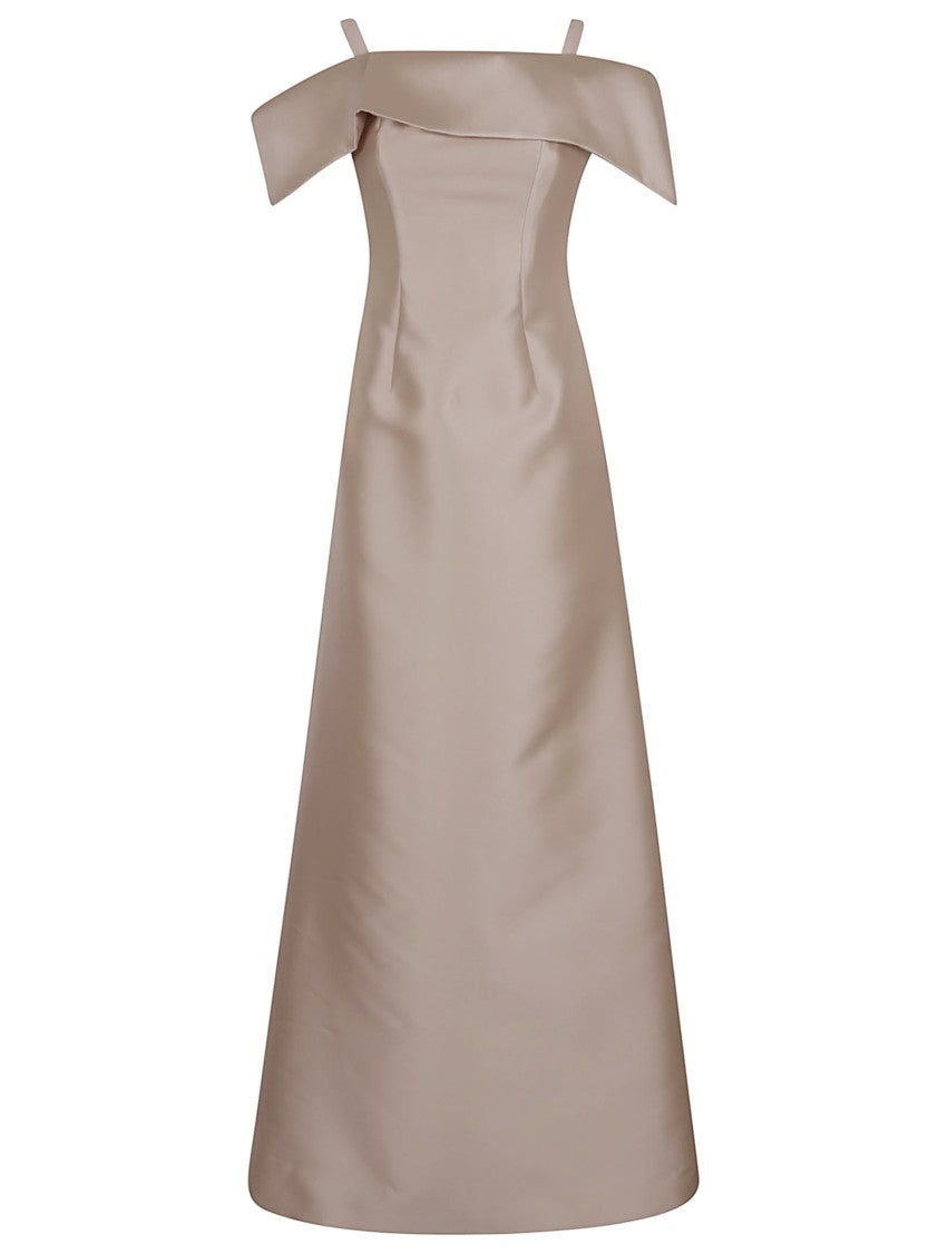 Alberta Ferretti Structured Off-The-Shoulder Silk Alberta Ferretti Evening Dress