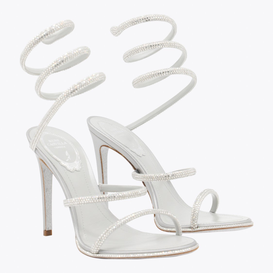 René Caovilla High-Heeled Minimalist Sandals