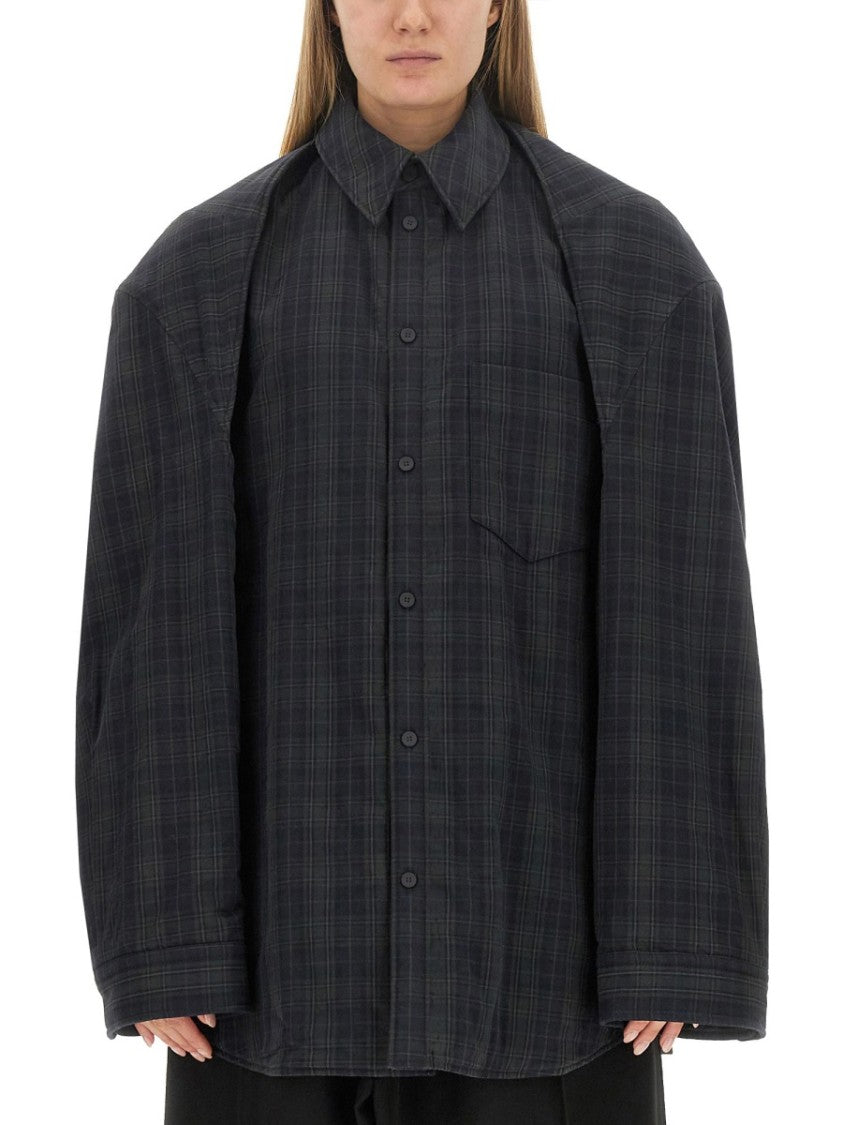 Balenciaga Versatile Detachable Shoulder Cotton Shirt