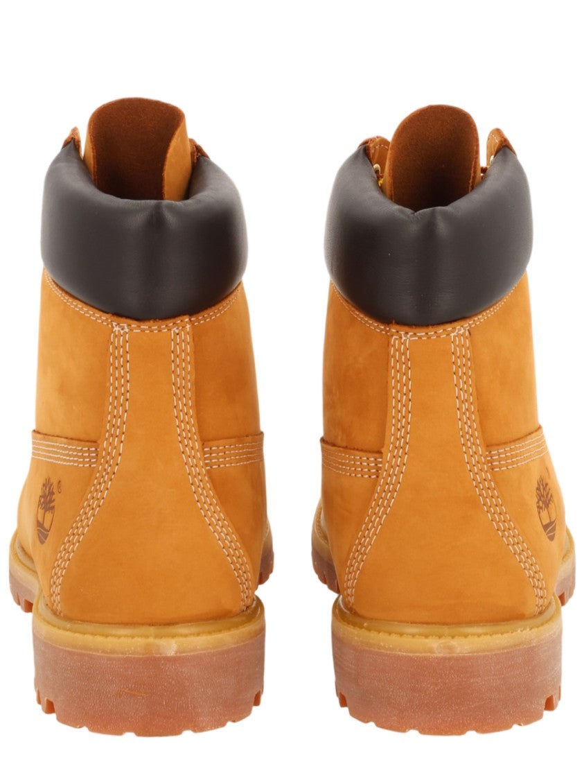 Timberland Sturdy Orange Lace-Up Boots With Padded Collar And Rugged Sole