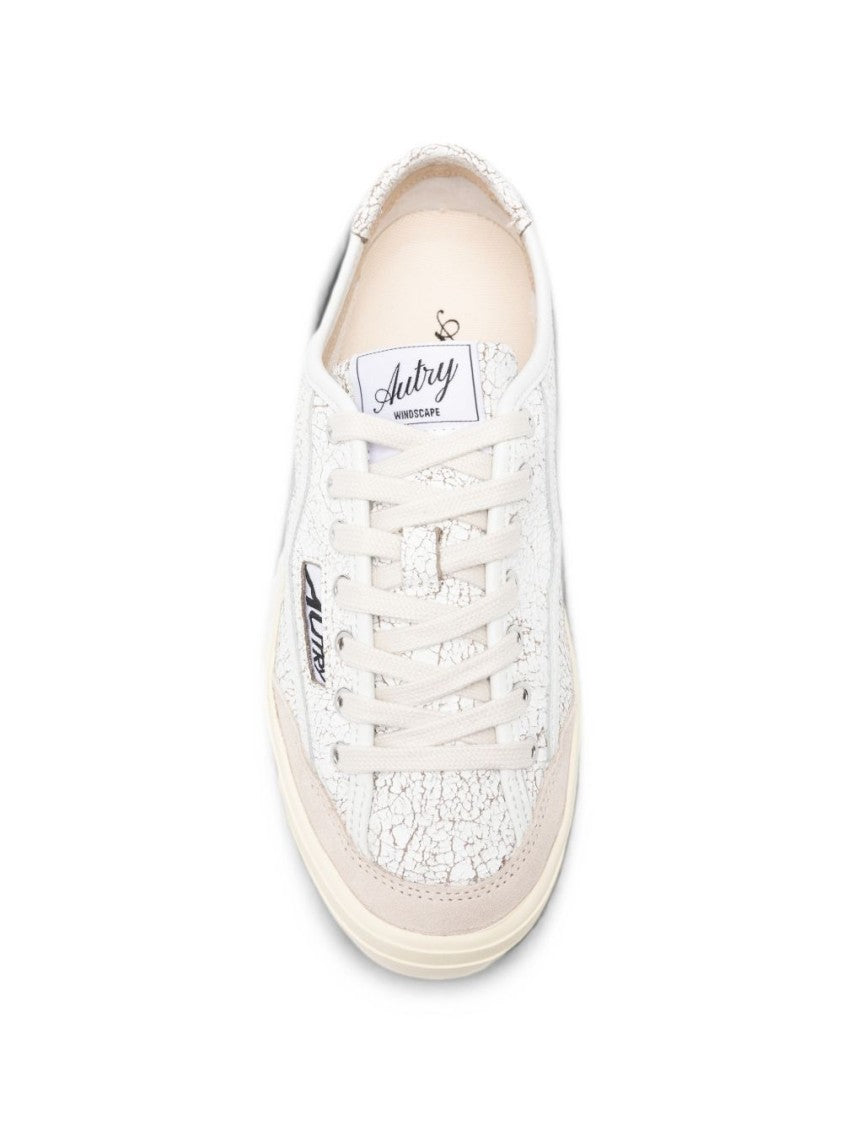 Autry Windscape Crackle-Effect Leather Low-Top Sneakers