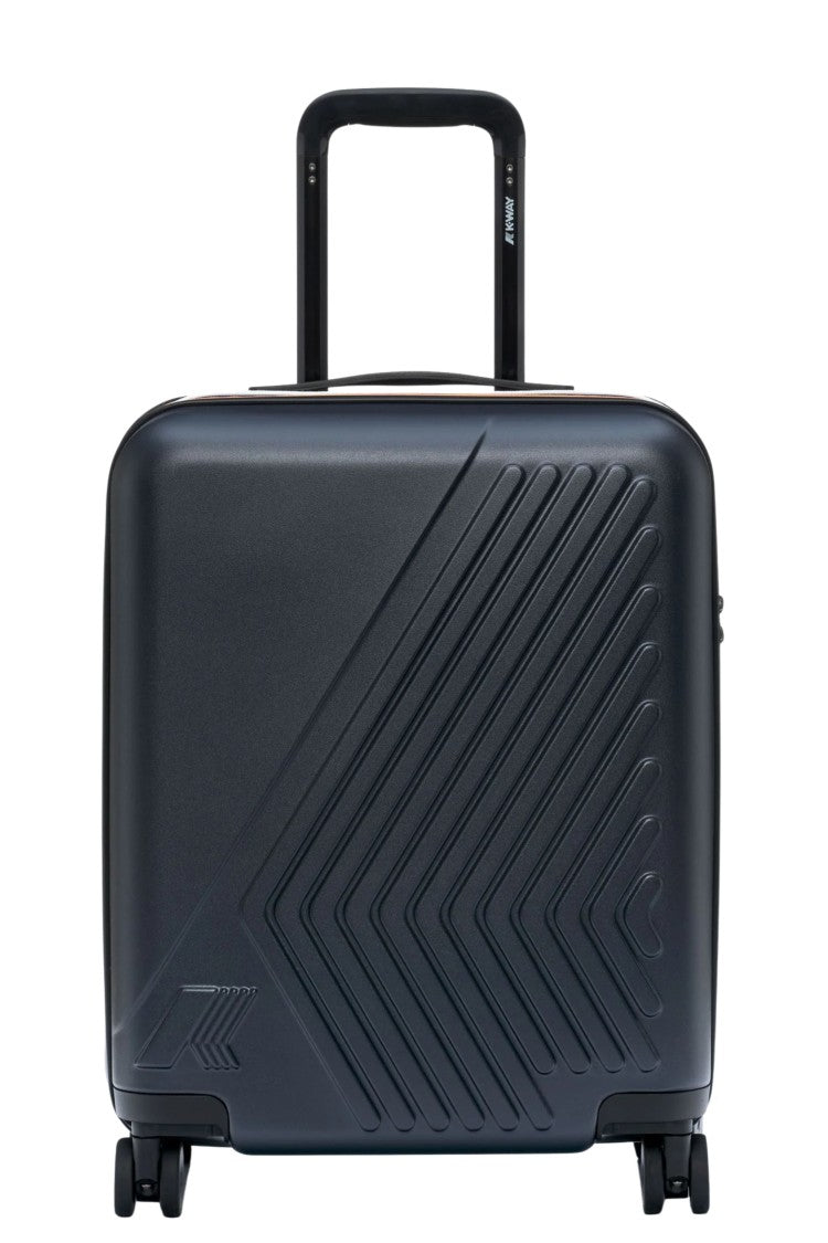 K-Way Blue Eudoxie Logo Monogram Embossed Polycarbonate Trolley