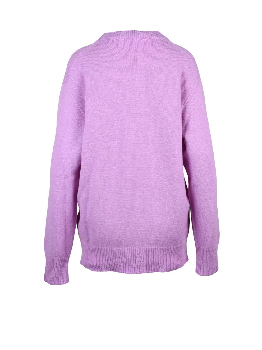 Amaranto Amaranto Oversized Crew Neck Sweater With Ribbed Details