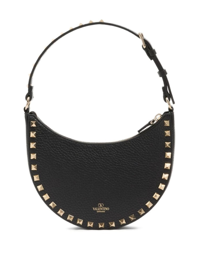 Valentino Garavani Crescent-Shaped Bag With Textured Surface And Metallic Studs