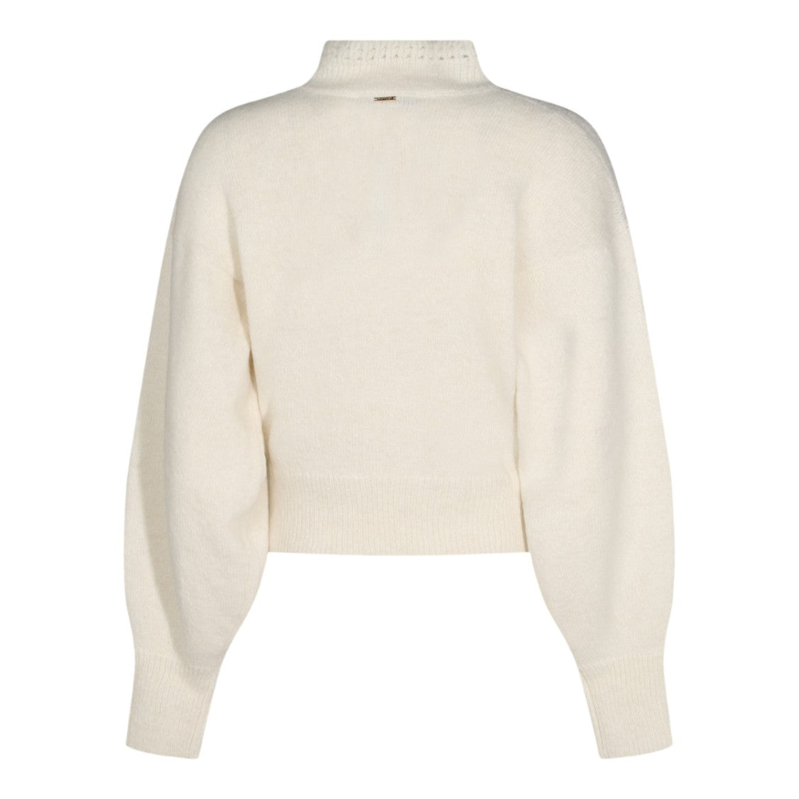 Twin-Set Floral Voluminous-Sleeve High-Neck Sweater