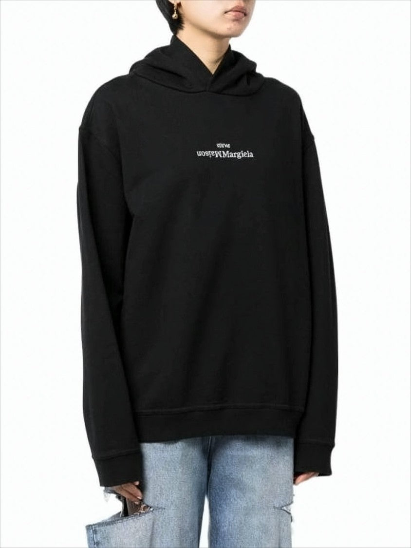 Maison Margiela Black Relaxed-Fit Hoodie With Minimalist Design