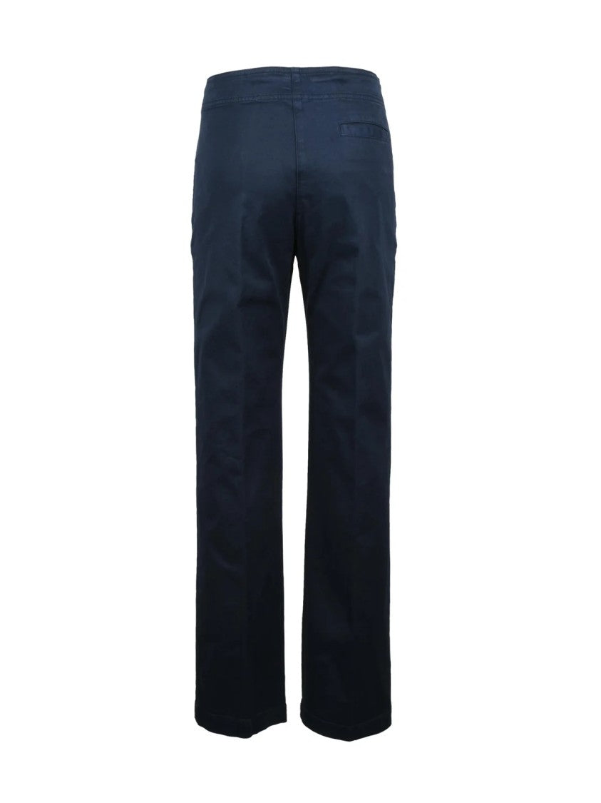 Aspesi Straight-Leg Cotton Blend Trousers With Drawstring Waist