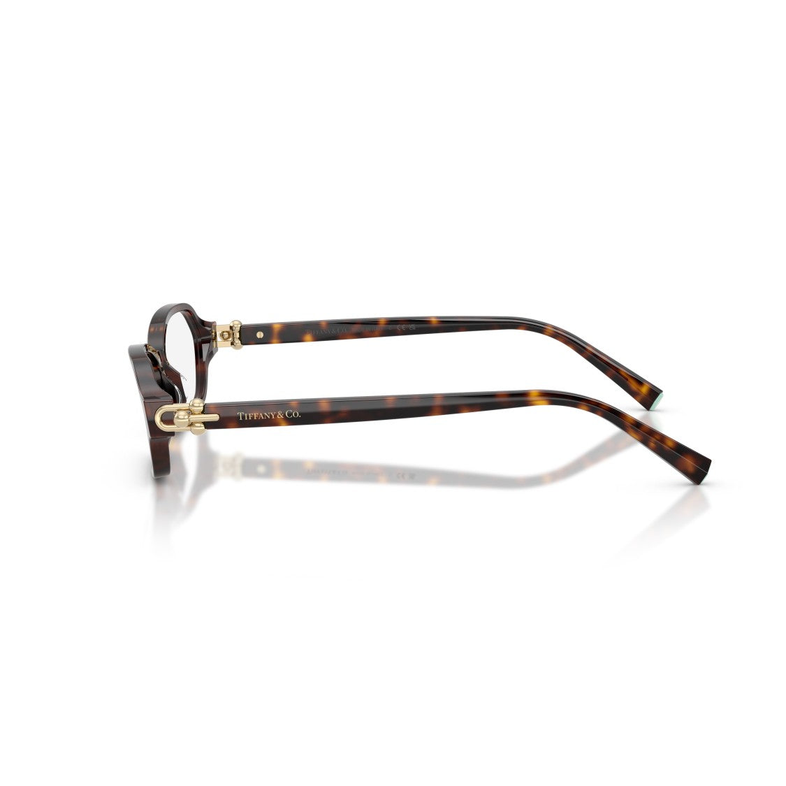 Tiffany & Co. Rectangular Tortoiseshell Acetate Sunglasses With Gold Accents
