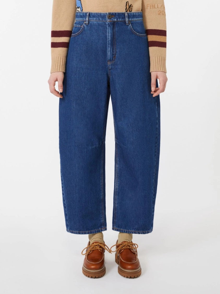 Max Mara Wide-Leg Denim Pants With Five-Pocket Design