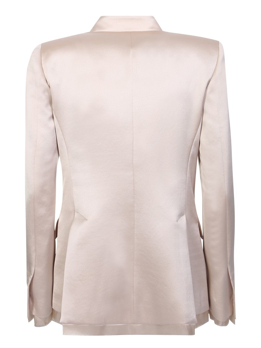Blanca Vita White Double-Breasted Blazer