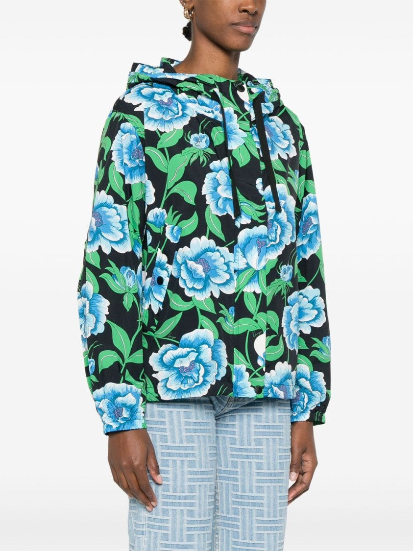 Kenzo Black Water-Repellent Drawstring Hood Jacket