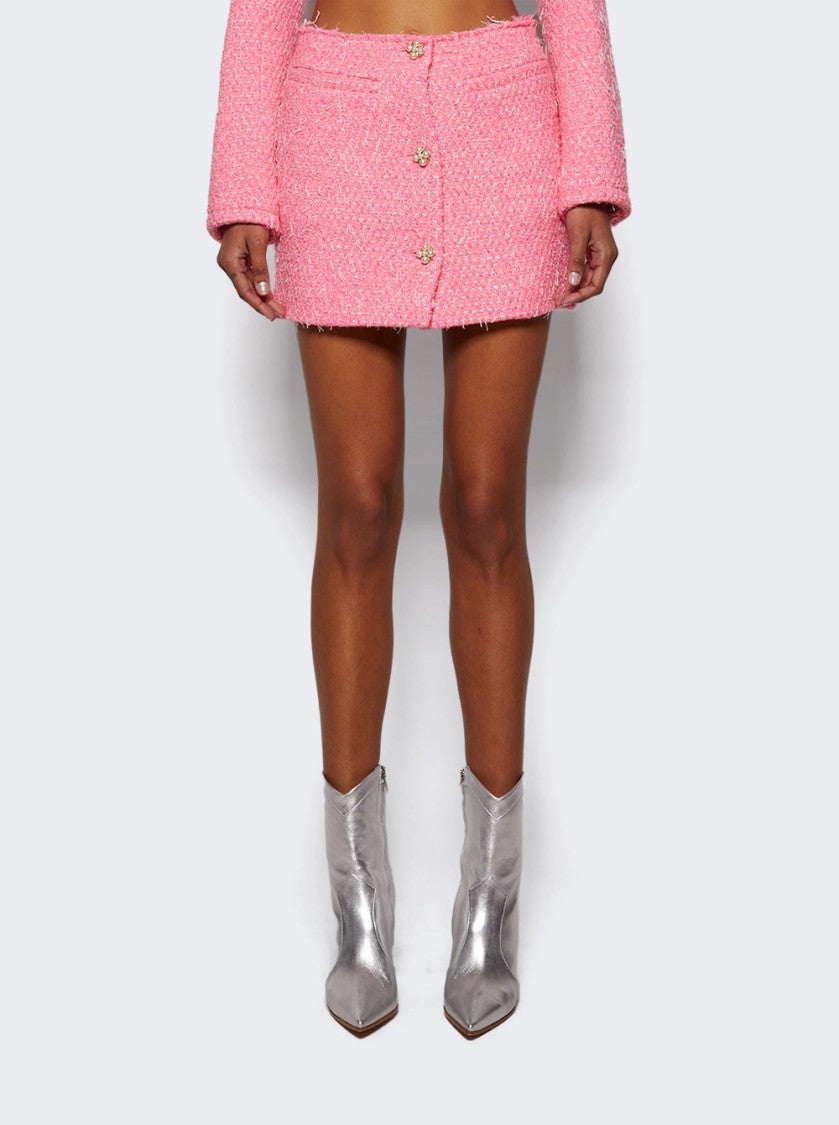 Vetements Deconstructed Tweed Skirt Hot Pink