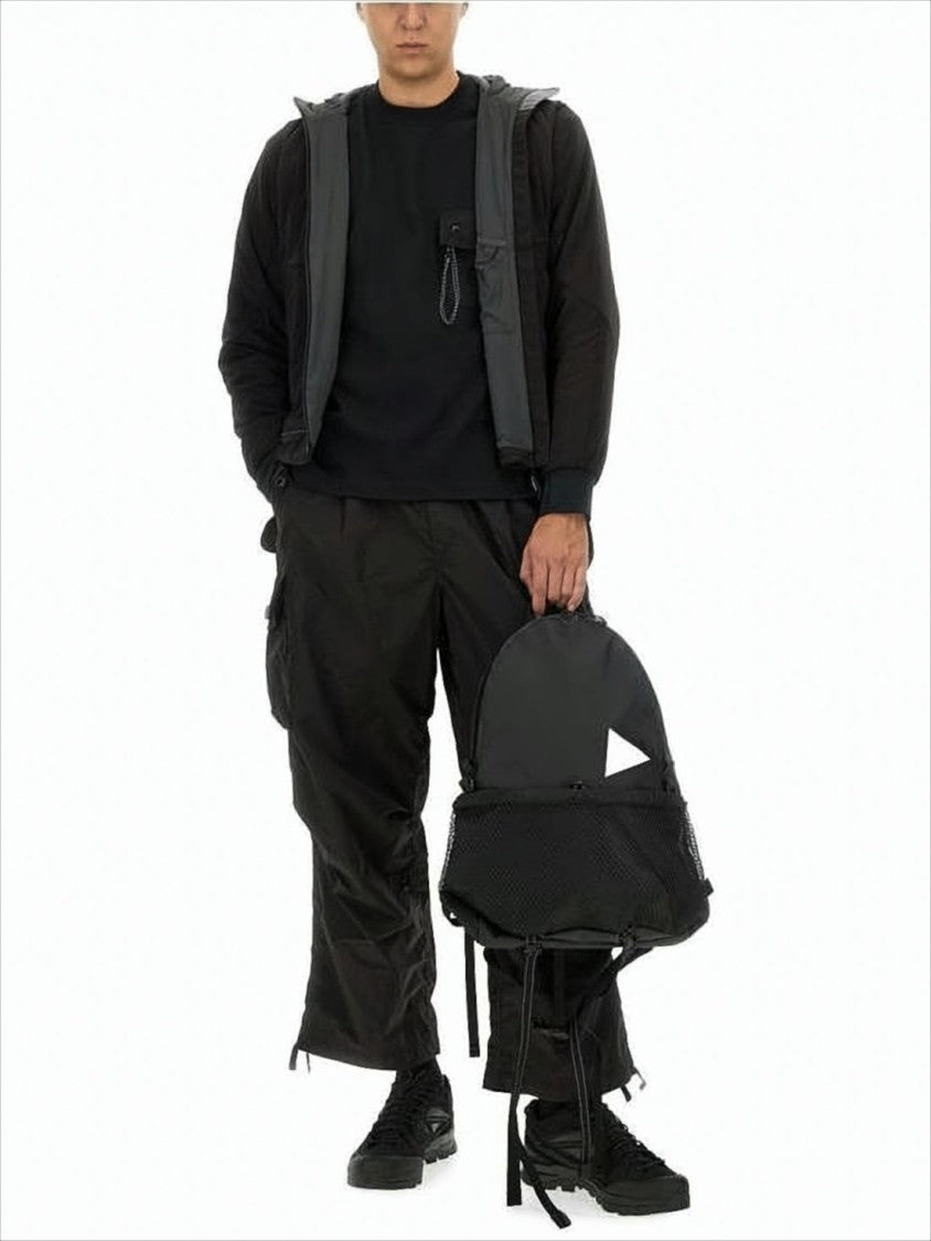 And Wander Minimalist Black Nylon Jacket With Reflective Piping