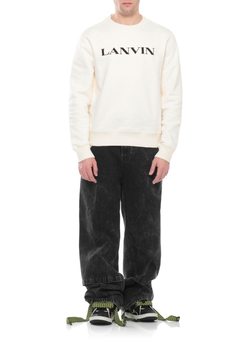 Lanvin Black Curb Leather Sneakers