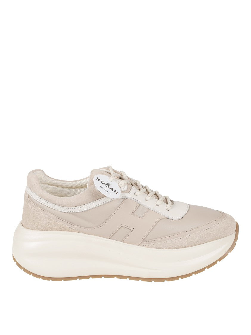 Hogan Minimalist Sneakers With Light Beige Upper