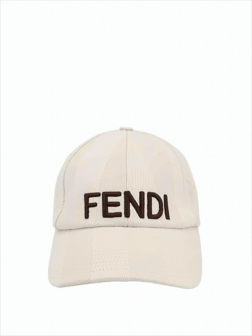 Fendi Structured Cotton Baseball Cap With Embroidered Lettering