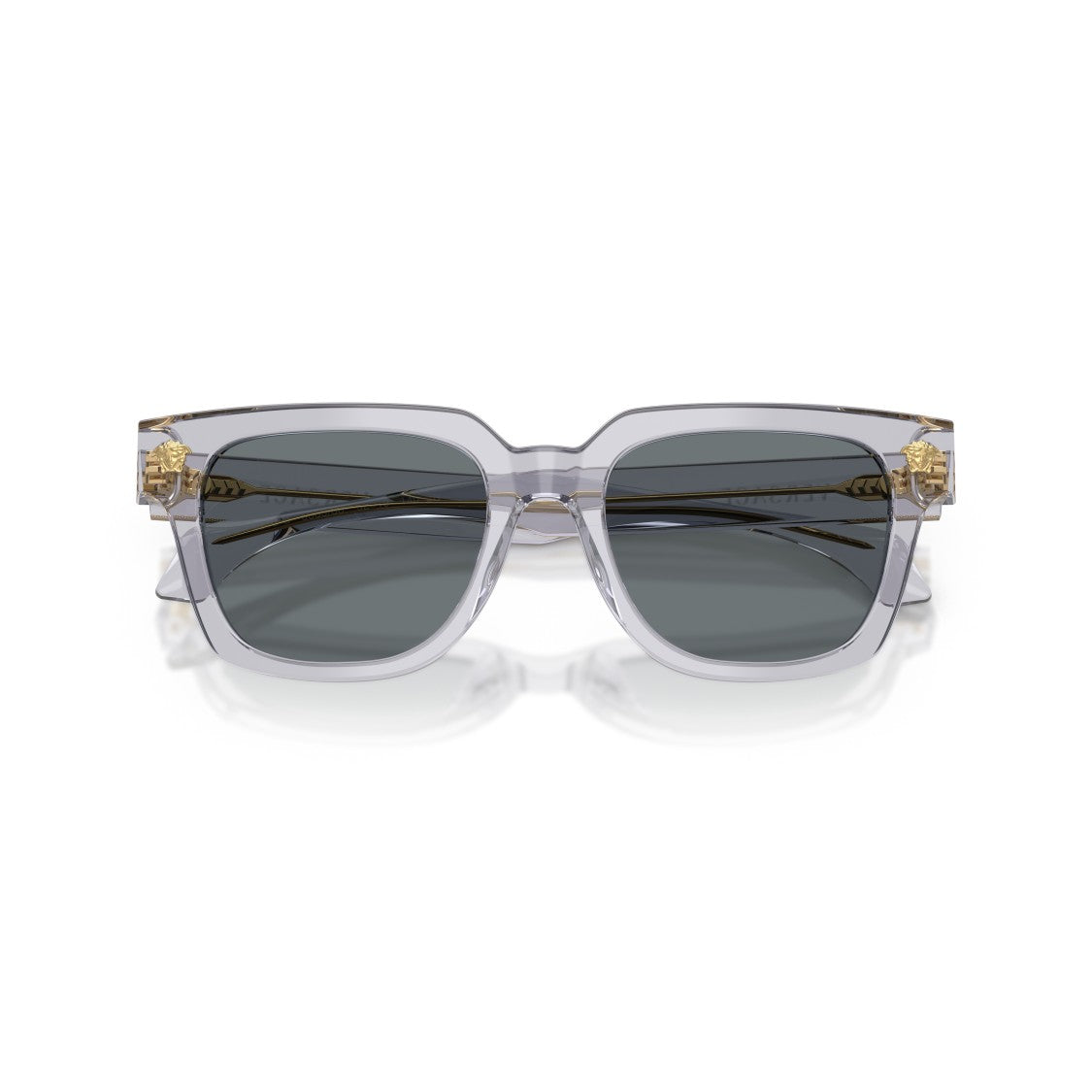 Versace Translucent Acetate Square Sunglasses With Gold-Tone Medusa Accents