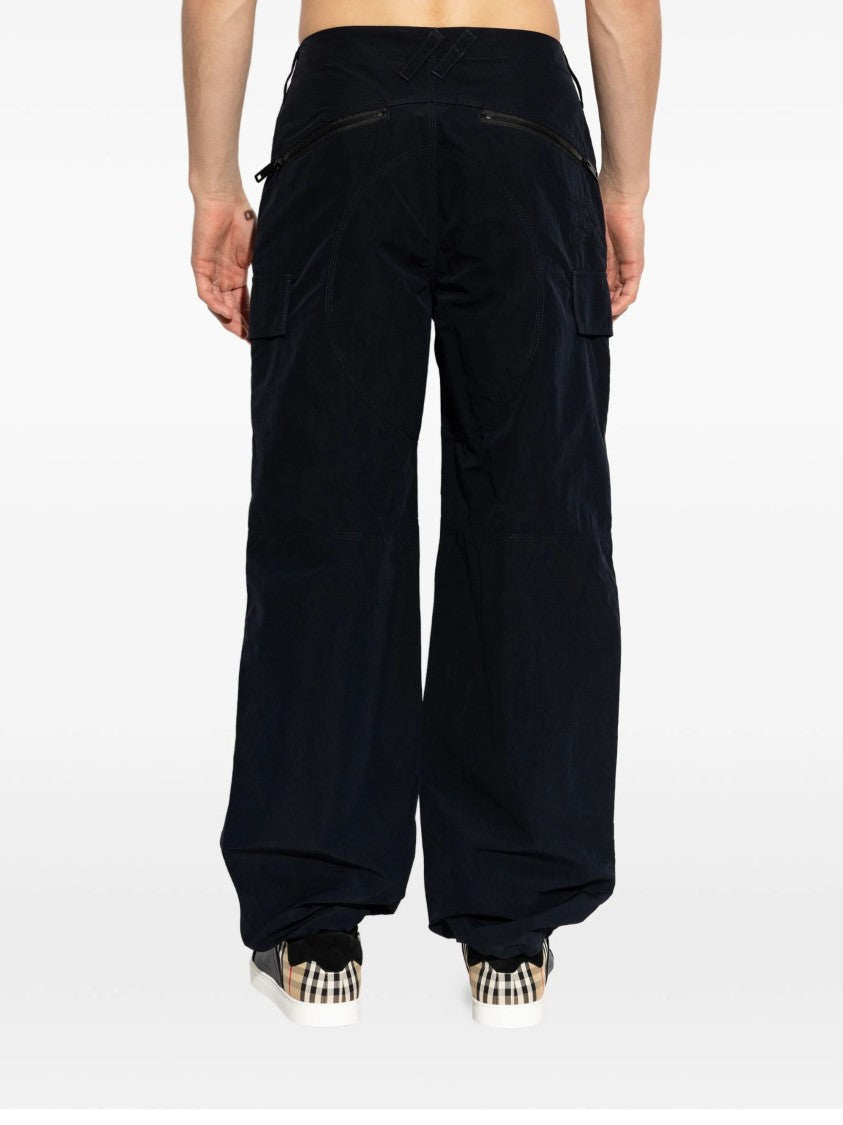 Burberry Blue Recycled Cotton Cargo Pockets Straight-Leg Pants