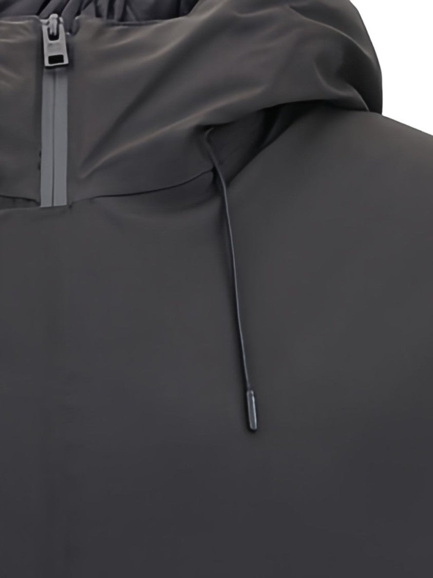 Woolrich Black Hooded Jacket And Practical Features