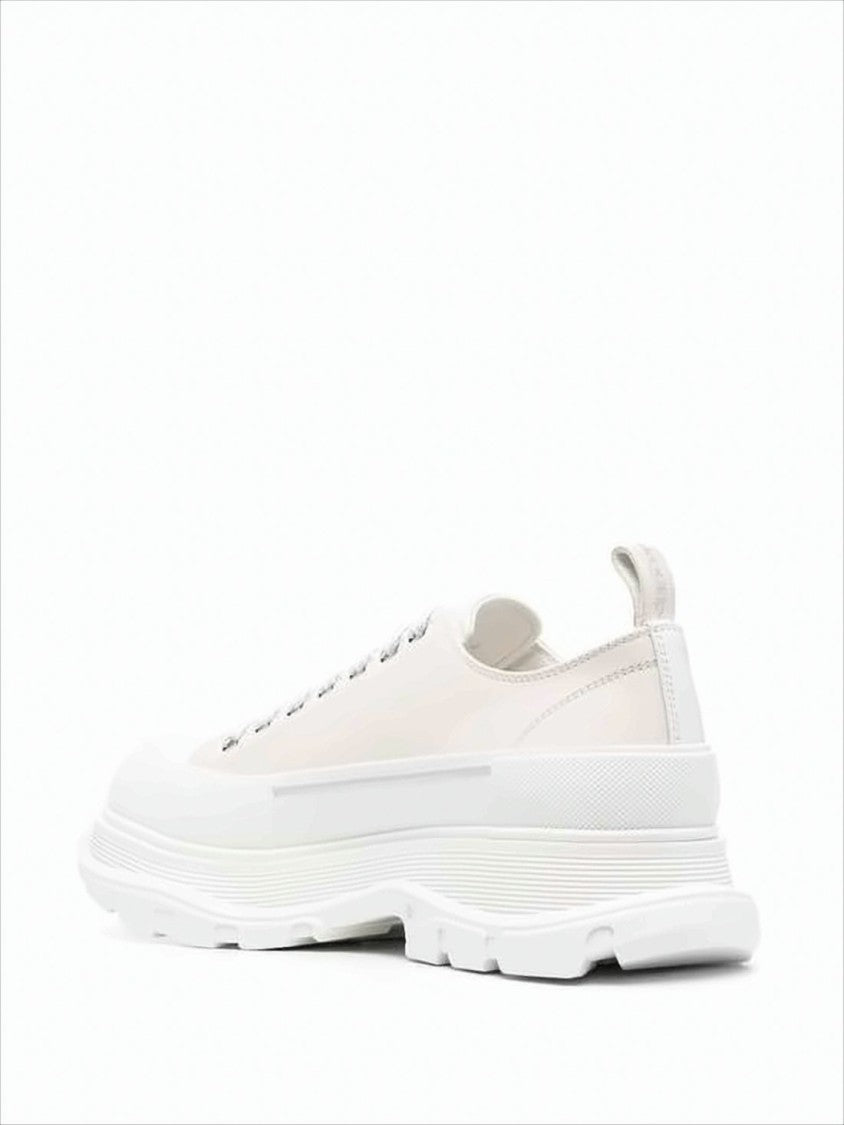 Alexander Mcqueen Beige Sneakers With Textured White Sole