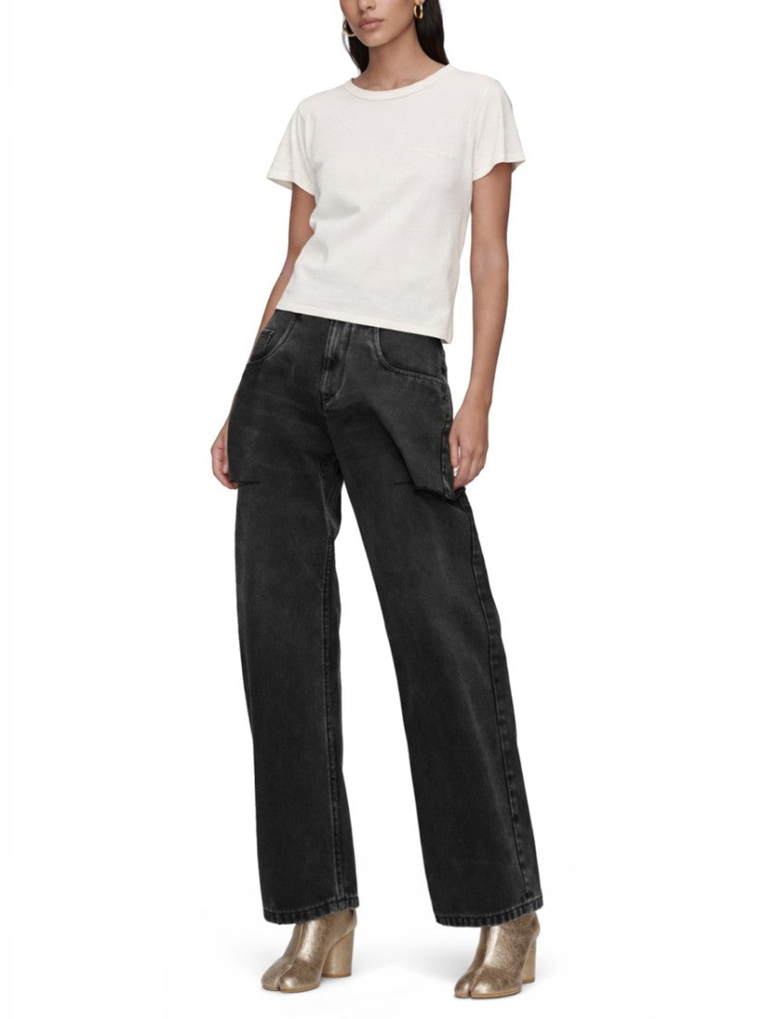 Maison Margiela Washed Black Knee Cut-Out Jeans