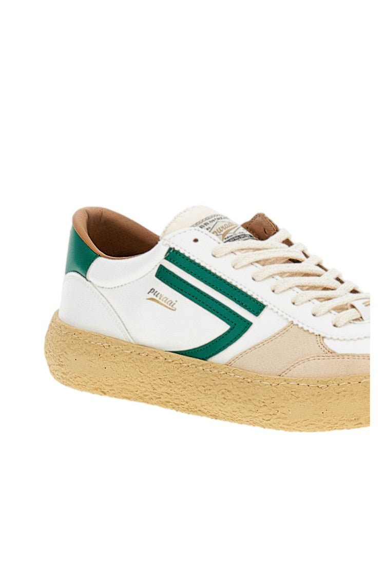 Puraai Panelled Vegan Leather Low-Top Sneakers