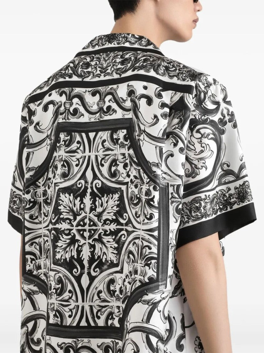 Dolce & Gabbana Silk Twill Hawaiian Shirt