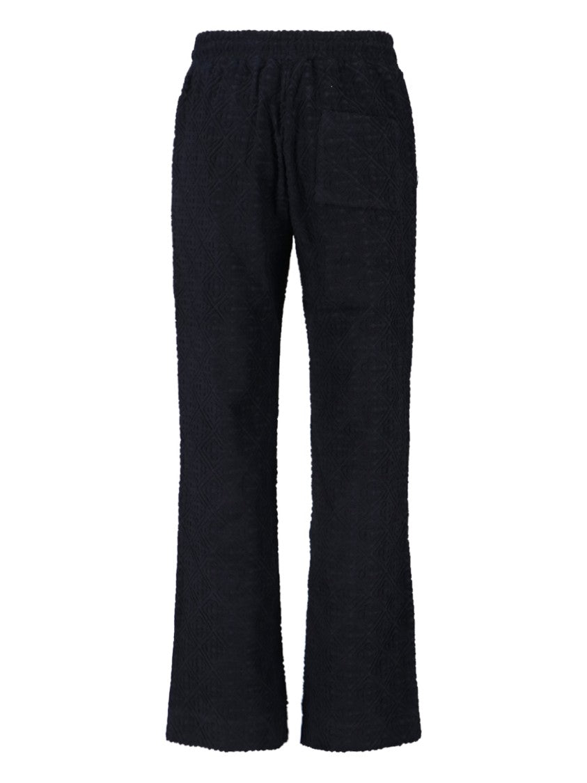 Casablanca Textured Black Trousers With Relaxed Fit