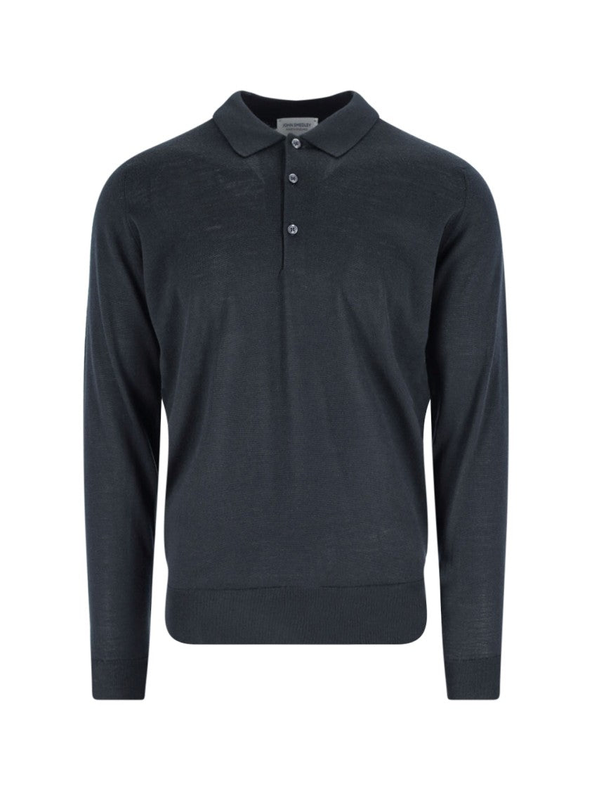 John Smedley Fine-Knit Black Sweater With Crew Neckline And Timeless Design