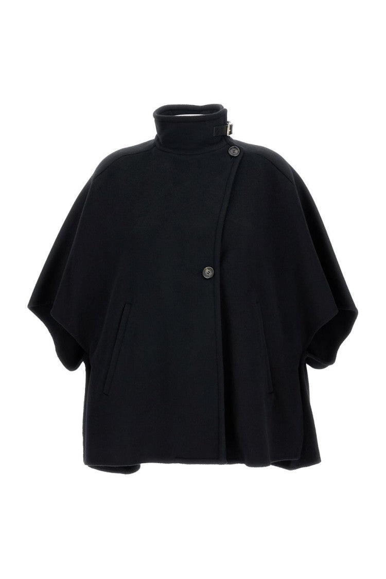 Max Mara Short Sleeve Wool Coat With Buckle Detail