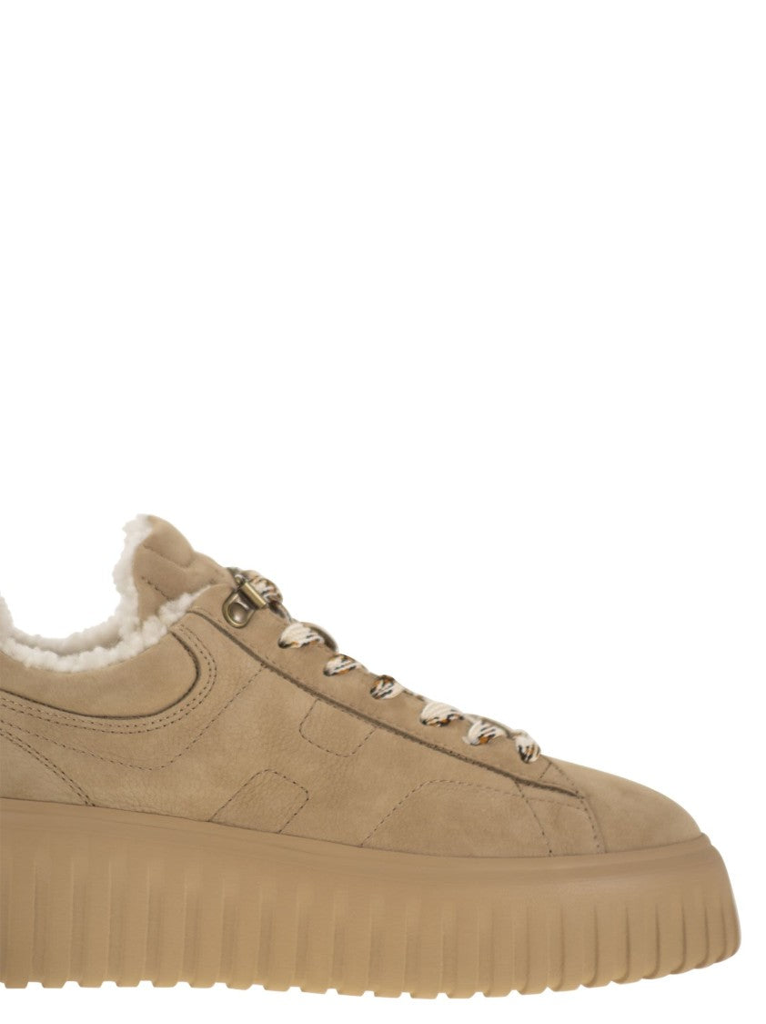 Hogan H-Stripes Nubuck Trainers