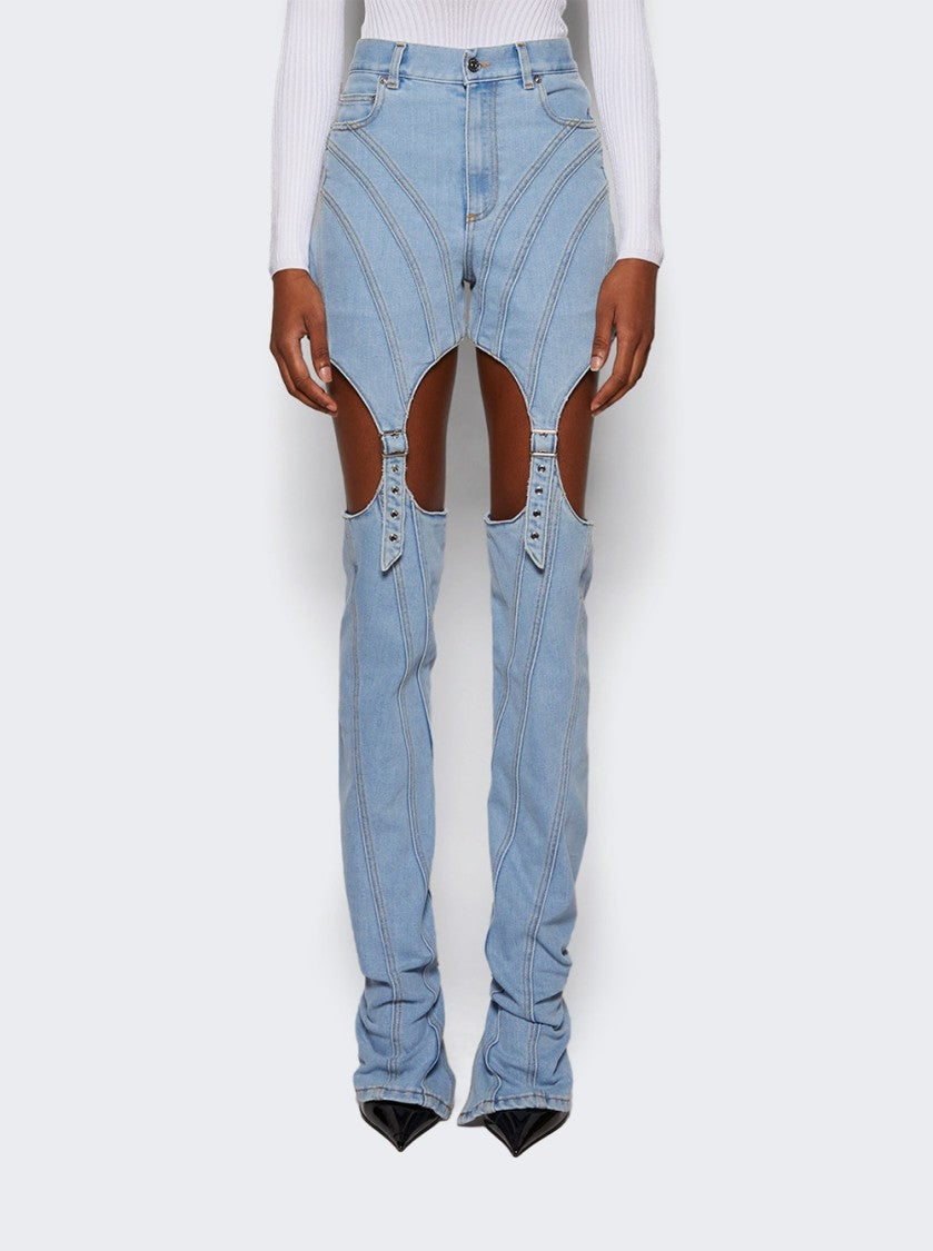 Mugler Buckled Chaps Skinny Jeans