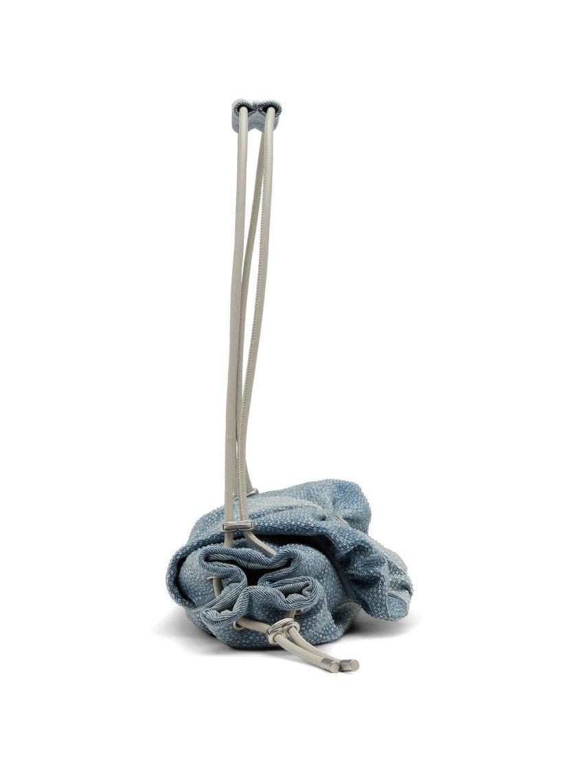 Diesel Ruched Handbag In Gradient Blue Fabric With Comfortable Strap
