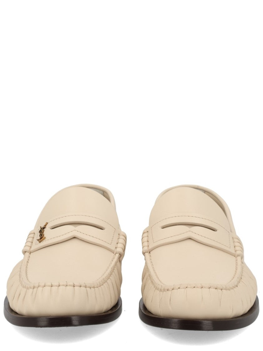 Saint Laurent Laurent Stitched Calf Leather Moccasins