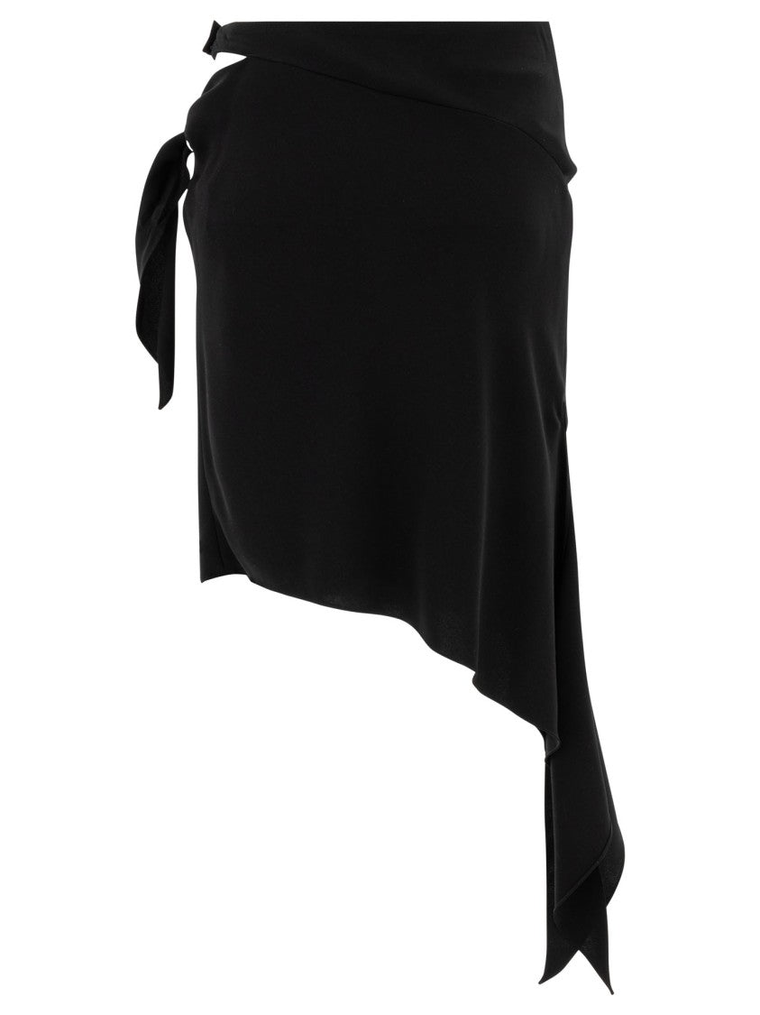 Courrèges Asymmetrical Hem Black Skirt