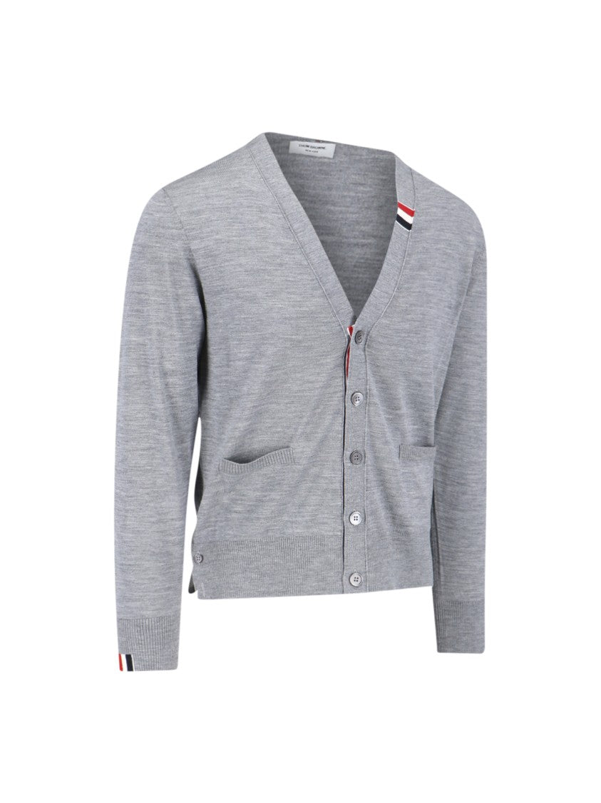 Thom Browne Logo Cardigan – Grey