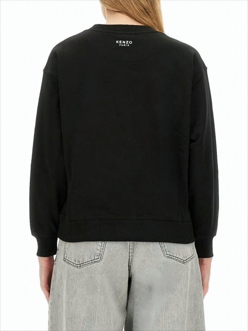 Kenzo Relaxed Fit Black Long-Sleeve Top With Embroidered Detail