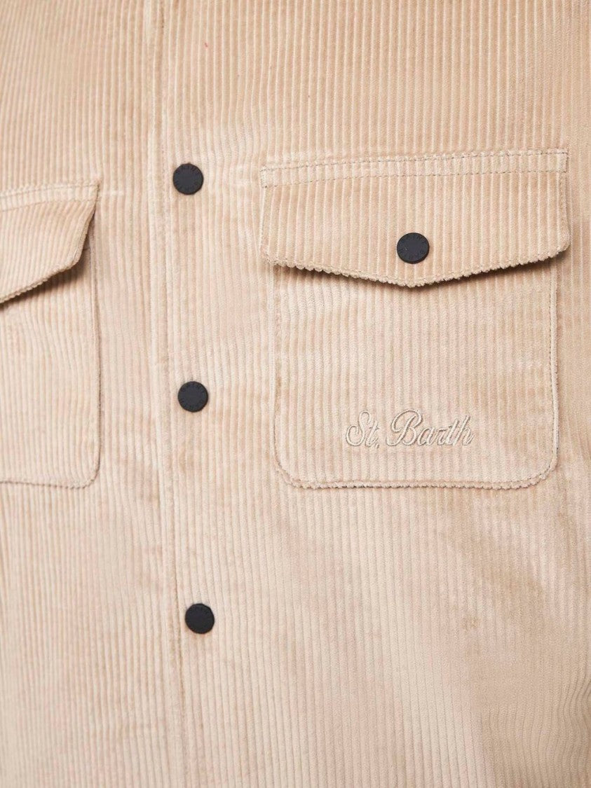 Mc2 Saint Barth Beige Corduroy Shirt