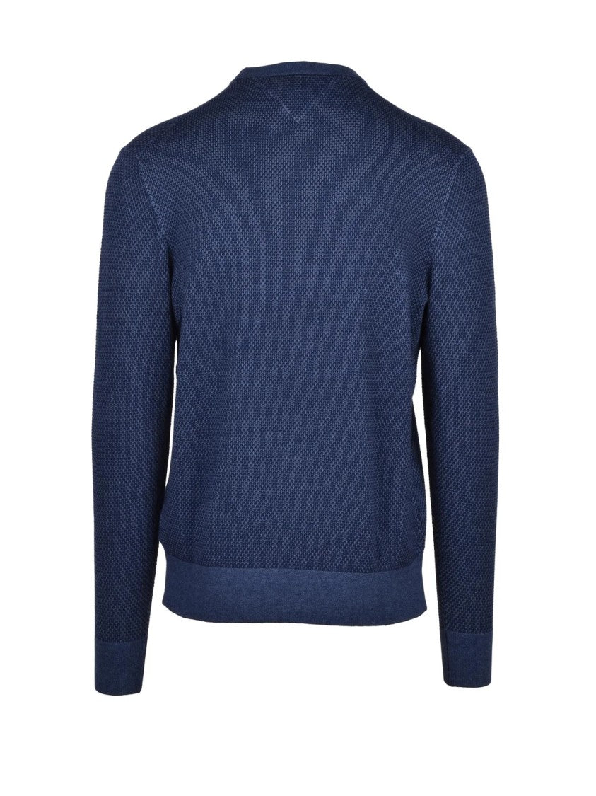 Tommy Hilfiger Crew Neck Sweater In Luxurious Cotton Cashmere Blend